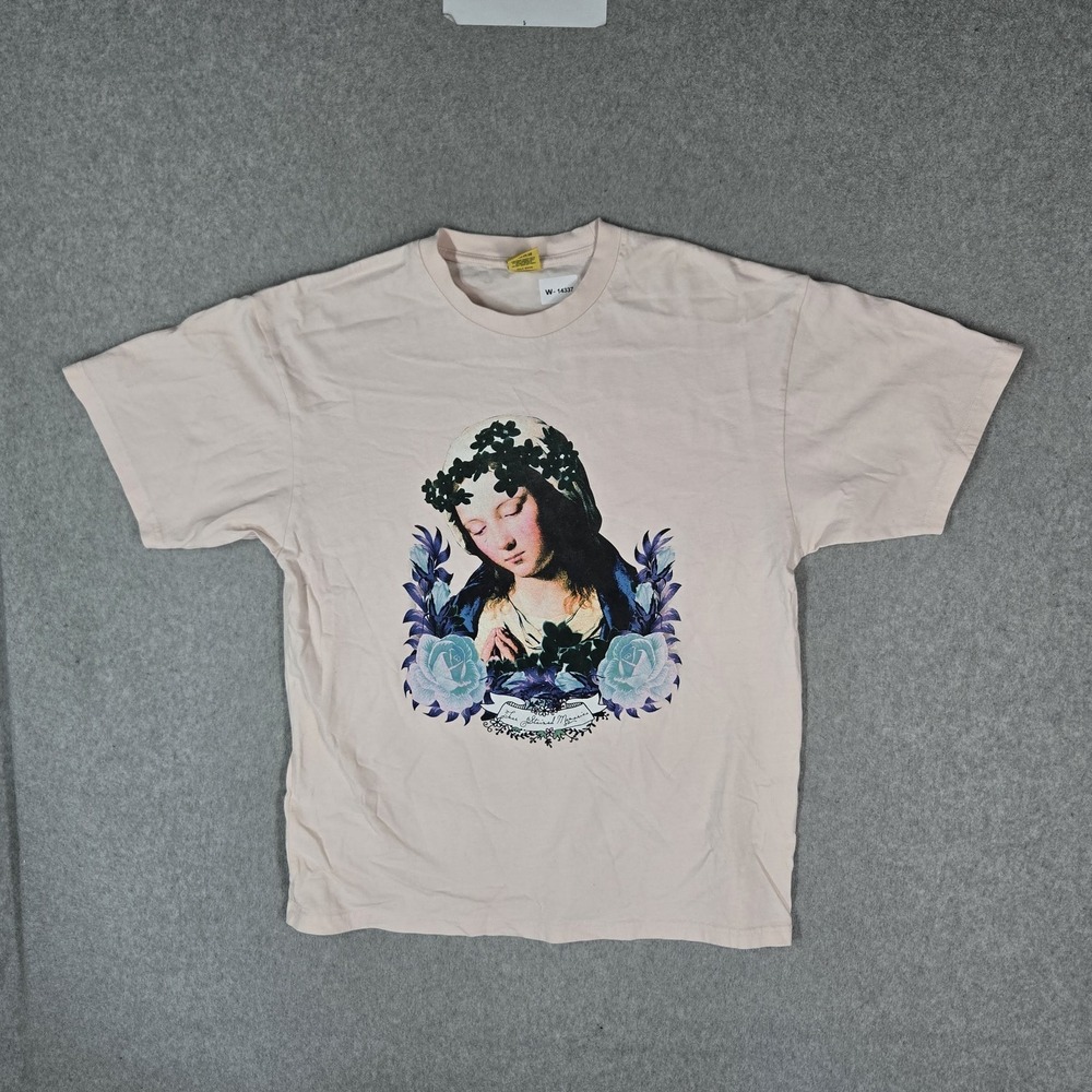 GOLF Wang Men Shirt L Pink Graphic Tyler The Creator Virgin Mary Short Sleeve